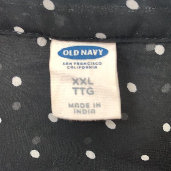Old Navy Black Polka Dot Button Down Shirt - Picture 5 of 6